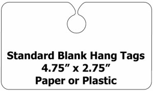 Standard Size Blank Plastic Hang Tags