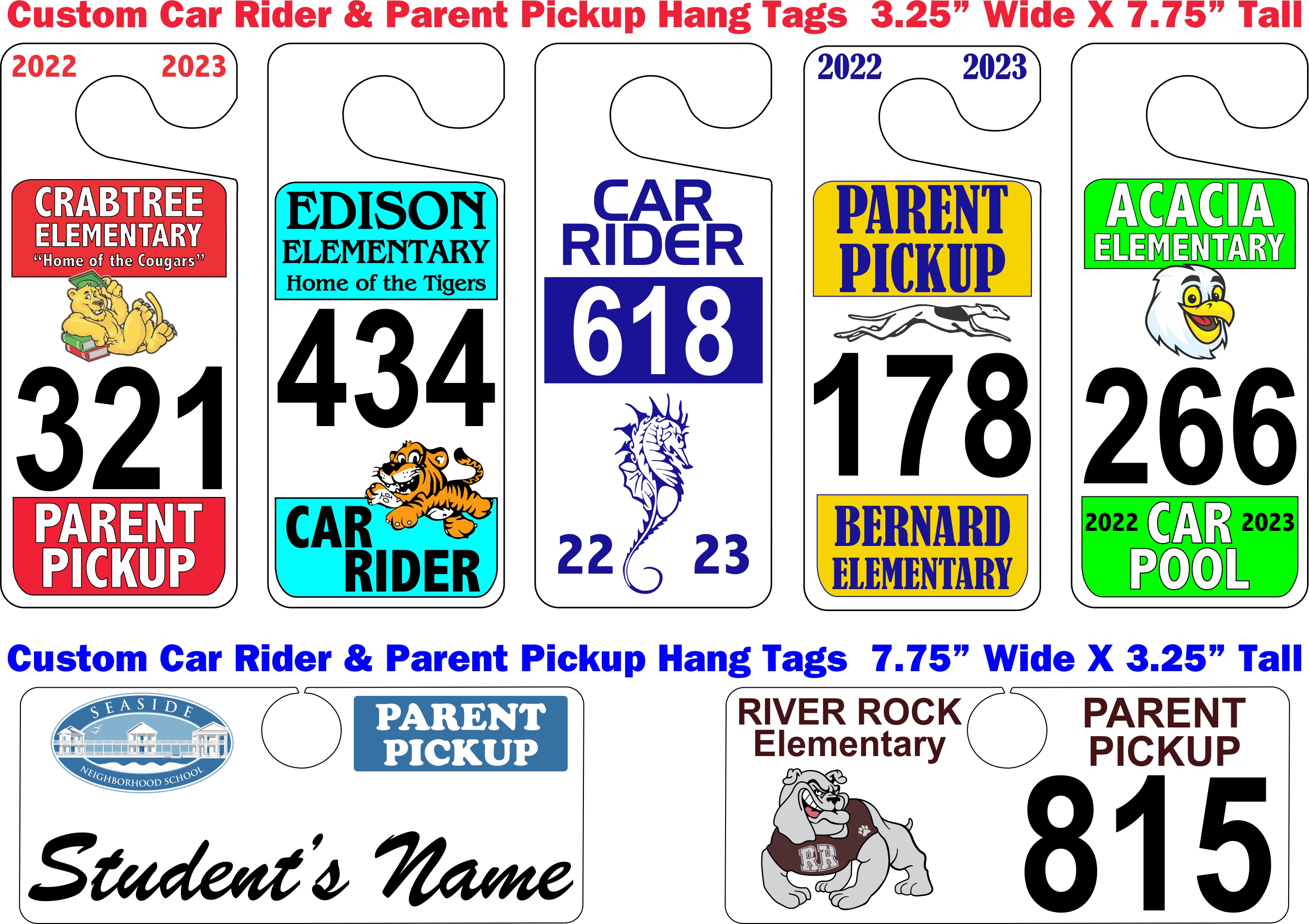 Car Rider Tags Template